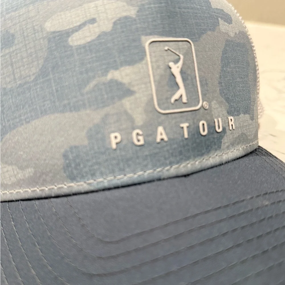 PGA Tour Blue Camo Trucker Golf Hat
